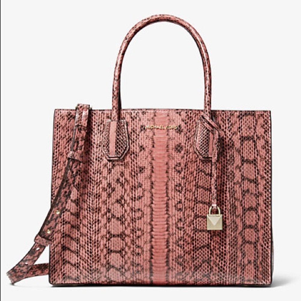 MICHAEL Michael Kors Mercer Large Snakeskin Tote